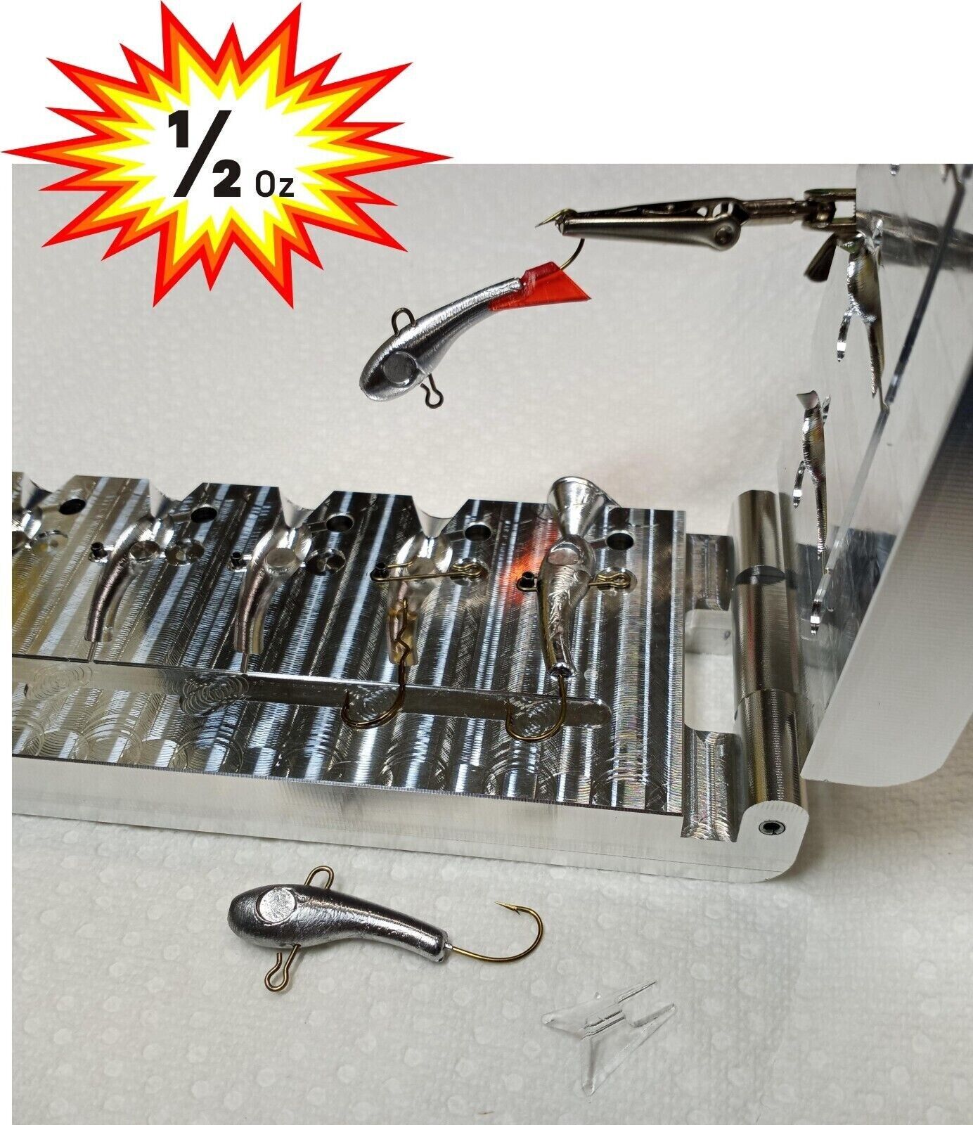 Vertical Jigging Minnow Mold ( 6 cavity ) Size: 1/2 oz ( Starter